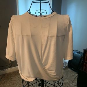 White crossover crop top